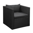 4 Piece Garden Lounge Set Poly Rattan Black