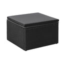 4 Piece Garden Lounge Set Poly Rattan Black