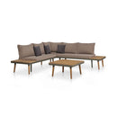4 Piece Solid Acacia Wood Garden Lounge Set With Cushions Brown