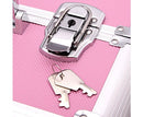 7 in 1 Portable Beauty Make up Cosmetic Trolley Case Pink
