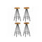 4 Pcs Bar Chairs Solid Mango Wood