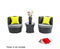 4pcs Black Wicker Rattan 2 Seater Outdoor Furniture Set