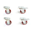 4x4in PU Swivel Castor Wheels With Brake