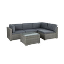 5 Piece Outdoor Furniture Sofa Set Wicker Lounge Setting Table Chairs