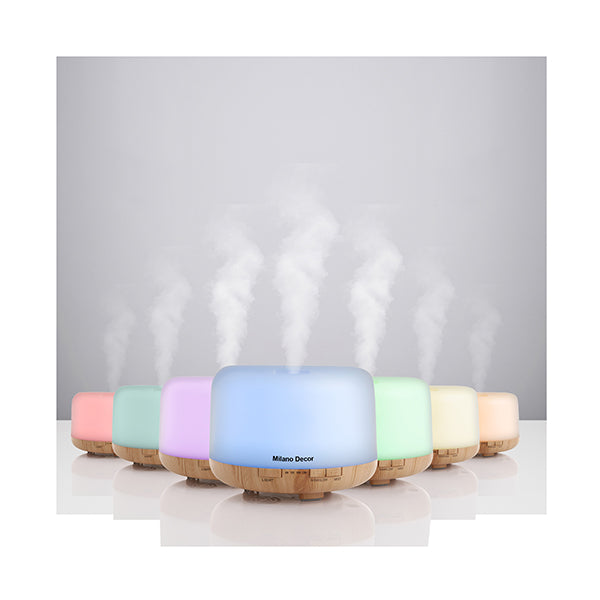 500Ml Mood Light Diffuser Ultrasonic Humidifier With 3 Pack Oils
