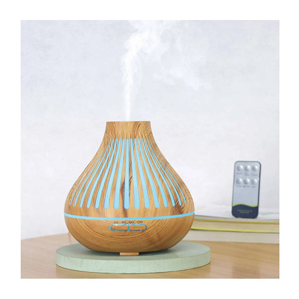Essential Oil Diffuser Remote 500Ml Flat Top Wood Mist Humidifier