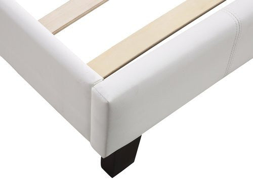 Single PU Leather Bed Frame - White