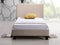 Single Linen Fabric Bed Frame Beige