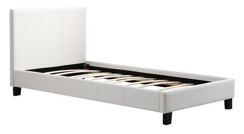Single PU Leather Bed Frame - White