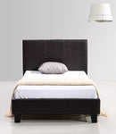 Single PU Leather Bed Frame - Brown