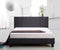 Double Linen Fabric Bed Frame - Grey