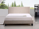 Double Linen Fabric Bed Frame - Beige