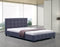 Linen Fabric Double Deluxe Bed Frame Grey