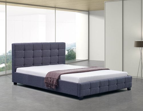 Linen Fabric Double Deluxe Bed Frame Grey