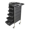 5 Drawer Hairdressing Trolley Black 90X30X36Cm