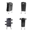 5 Drawer Hairdressing Trolley Black 90X30X36Cm