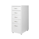 5 Drawers Portable Cabinet Rack Storage Steel Stackable Stand White