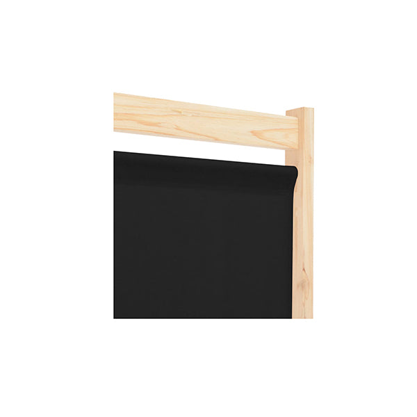 5 Panel Room Divider Black Fabric