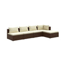 5 Pcs Garden Lounge With Cushion Poly Rattan