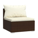 5 Pcs Garden Lounge With Cushion Poly Rattan