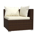 5 Pcs Garden Lounge With Cushion Poly Rattan Brown