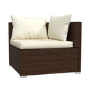 7 Pcs Garden Lounge With Cushion Poly Rattan Brown
