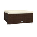 7 Pcs Garden Lounge With Cushion Poly Rattan Brown