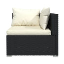 5 Pcs Outdoor Lounge Set Poly Rattan Black