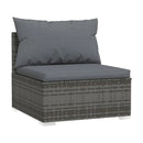 5 Pcs Patio Coffee Table Dining Set With Cushions Poly Rattan