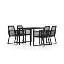 5 Piece Aesthetic Black Garden Dining Set