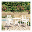 5 Piece Bistro Set Cast Aluminum White