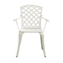 5 Piece Bistro Set Cast Aluminum White