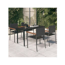 5 Piece Black Garden Dining Set