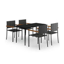 5 Piece Black Stylish Garden Dining Set