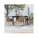 5 Piece Brown Garden Dining Set With Cushions