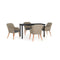 5 Piece Brown Garden Dining Set With Cushions