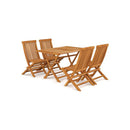 5 Piece Dining Garden Set Solid Teak Wood
