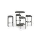 5 Piece Garden Bar Set Poly Rattan Grey