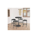 5 Piece Garden Bar Set Poly Rattan Grey