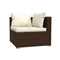 5 Piece Garden Brown Poly Rattan Lounge Set With Cushions