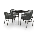 5 Piece Garden Dining Set Anthracite