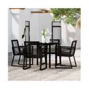 Garden Dining Set Black 5 Piece