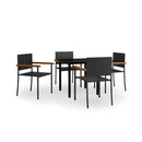 5 Piece Stylish Garden Dining Set Black