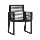 Garden Dining Set Black 5 Piece