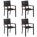5 Piece Garden Dining Set Black