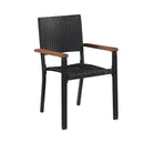 5 Piece Stylish Garden Dining Set Black