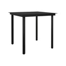 Garden Dining Set Black 5 Piece