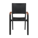 5 Piece Stylish Garden Dining Set Black