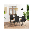 5 Piece Garden Dining Set Black And Brown
