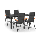 5 Piece Garden Dining Set Black And Brown